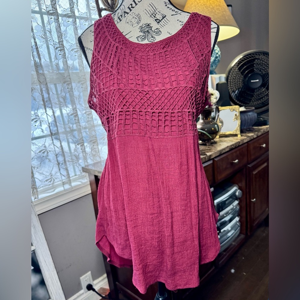 Ricki's Maroon Smocked Tank Top